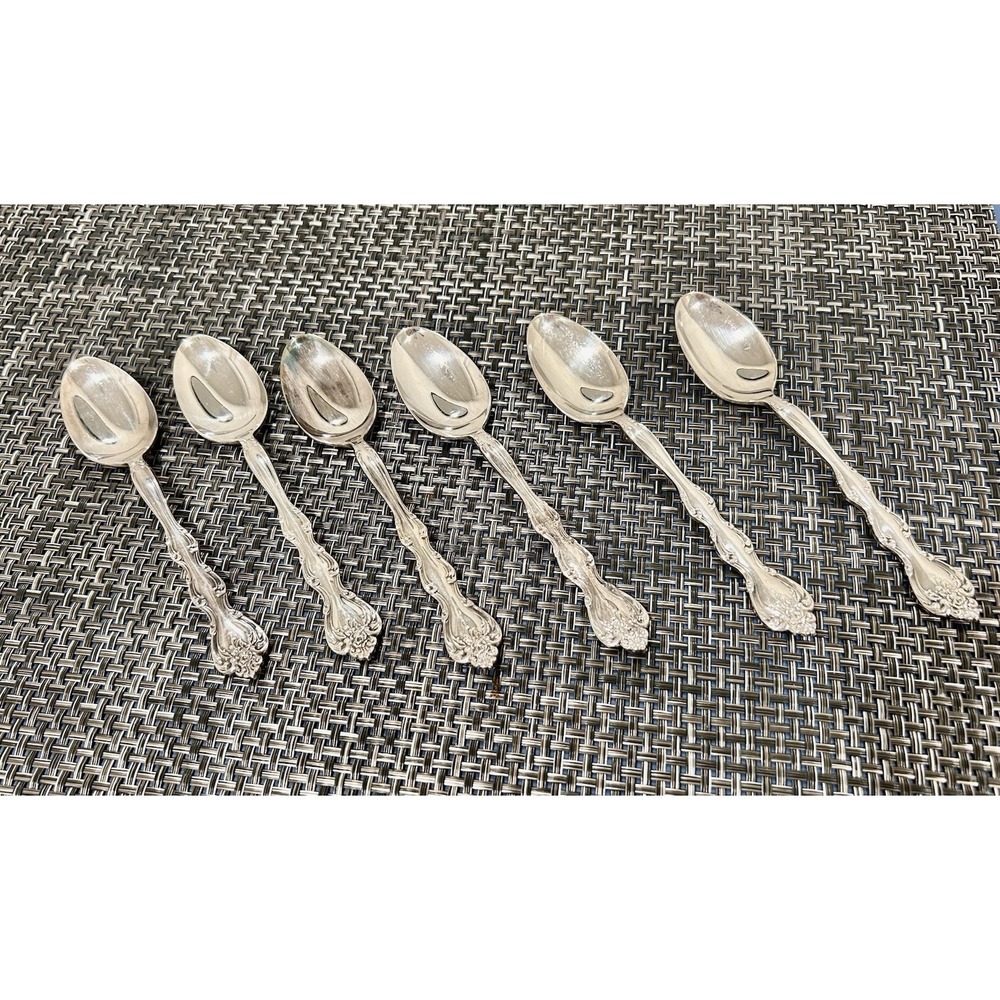 Vtg International Silverplate Interlude Pattern 1971‎  Lot of 6 Teaspoons 4 3/8"